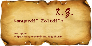 Kanyaró Zoltán névjegykártya